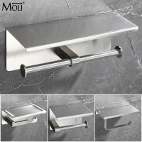 Stainless Steel Toilet Paper Holder Bathroom Wall Mount WC Paper Phone Holder Shelf Towel Roll Shelf Accessories