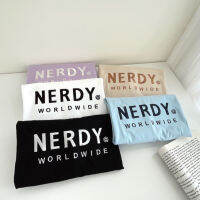 S247 เสื้อยืด oversize ผ้าคอตตอน สไตล์มินิมอล ปัก nerdy