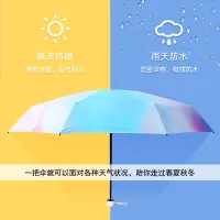 [COD] New Gradient Five-fold Umbrella Vinyl Sunshade Anti-UV Printed Logo