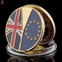 June 23 2016 UK Brexit National Vote Independent Gold Plated Color Replica Commemorative Coin Collection With Protection Capsule