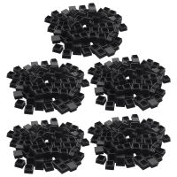 500Pcs Plastic Square Tube Inserts End Blanking Caps 20mm x 20mm Black