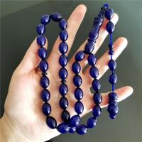 Perle Di Preghiera Islamiche Tasbih Misbaha Sibha Fatte A Mano In Resina Blu Ambra Ovale 10*14มม. 33 Pz Rosario Musulmano