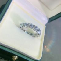 5มิลลิเมตรเต็ม Moissanite เพชร D สีแหวนแต่งงาน925เงินสเตอร์ลิงหรูหราด้านคุณภาพแฟชั่นแหวนสำหรับผู้หญิงใหม่