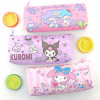 Sanrio กรณีดินสอ Kawaii Melody Heltty Kuromi Cinnamoroll กระเป๋าดินสอกระเป๋าปากกากรณีนักเรียนเครื่องเขียนกล่องอุปกรณ์การเรียน