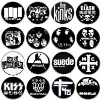 【DT】hot！ Punk Metal Brooch Band Badge Music Enamel Pins Fashion Hat Accessory Gifts