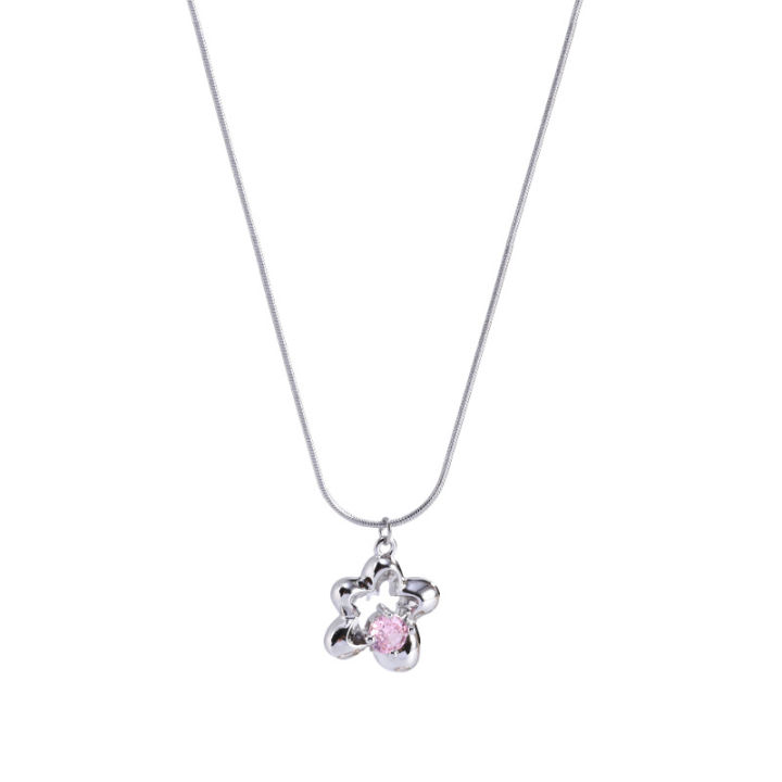 simple-versatile-clavicle-chain-personality-pendant-sweet-pink-diamond-necklace-advanced-sense-pendant-cool-wind-necklace