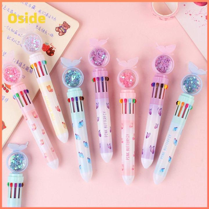 OSIDE Kawaii Home Decor Sequins Butterfly Office Supplies Ballpoint Pen ...