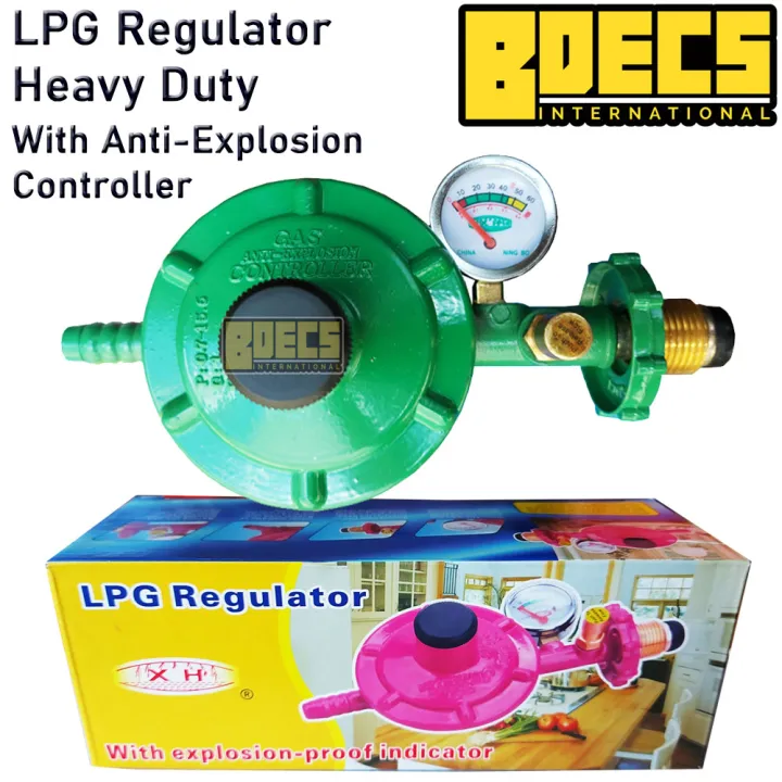 LPG Regulator with gauge and safety device antiexplosion Push Button
