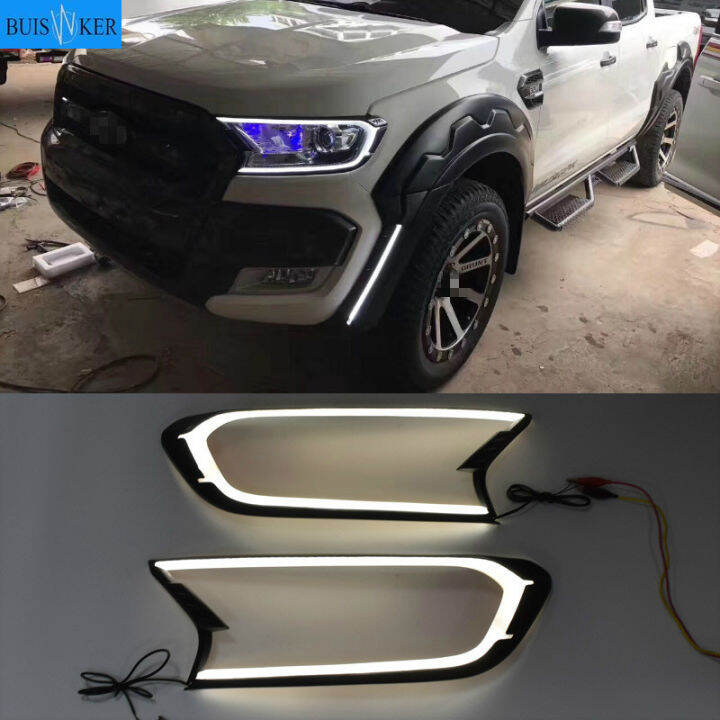 DRL LED daytime Headlight cover for ford ranger T7 2016 2018