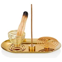 4Pcs Sage Holder, Incense Burner Incense Holder Ash Catcher for Incense Sticks/Coil Incense/Incense Cones,for Meditation Yoga Room