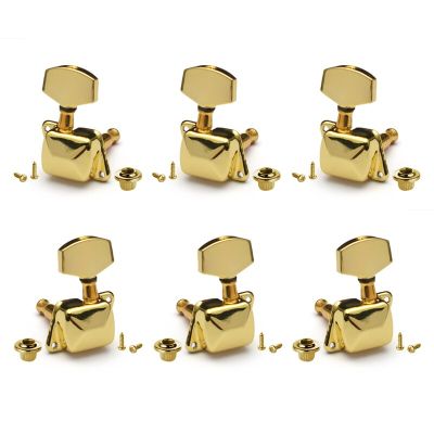 6pcs Semiclosed Guitar Tuning Pegs Tuner Machine Heads for Acoustic Guitar Chrome/Black/Gold