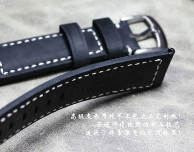 22mm 24mm New style Mens High-end Black Thick Cowhide Watch Band Strap Wristband Universal watch accessories for pam Big watch