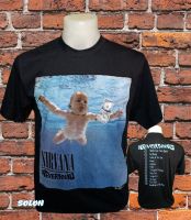 เสื้อวง NIRVANA วงร็อค ไม่มีตะเข็บข้าง คอฟิต ป้ายUS เสื้อผู้ชาย เสื้อทัวร์ วงร็อคต่างประเทศ