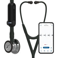 3M™ Littmann® CORE Digital Stethoscope, 8890, Mirror Chestpiece, Black Tube, Stem and Headset, 27 inch Black Tube, Black Stem Mirror Chestpiece