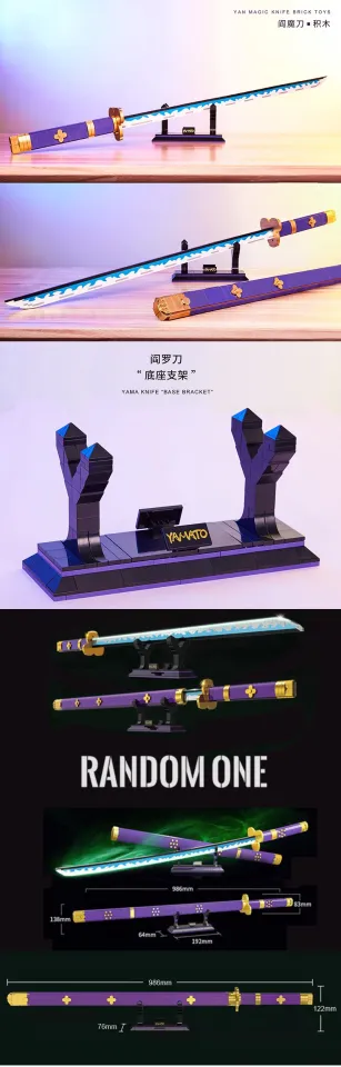 936pcs+ Yamato Sword Building Blocks Japan Anime Zoro 98.6cm Model Bricks  Figures Toys For Children