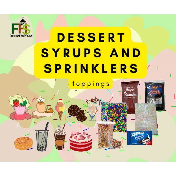 Dessert toppings 1kg (mini mallows assorted sprinkle chocolate nips and