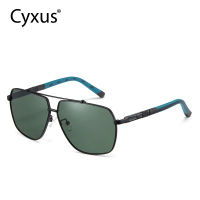 [ใหม่] Cyxus Double Beam Polarized แว่นกันแดดสำหรับผู้ชายผู้หญิง UV Protection แว่นกันแดดแฟชั่นกรอบโลหะแว่นตาเลนส์โพลาไรซ์ TAC แบรนด์เดิม 1063