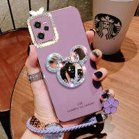 เคสโทรศัพท์สำหรับ Realme C55 C53 C35 C33 C30 C30S พร้อมกระจกและสายคล้องสั้น