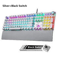 AULA F2088 Mechanical Gaming Keyboard 104 Punk Keys Removable Hand Rest Multimedia Knob RGB Anti-ghosting Wired Games Keyboards