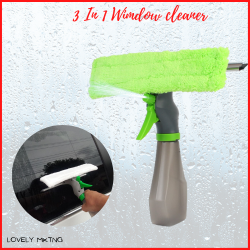 3 in 1 Window Cleaner Spray Dry Scraper Spray Nozzle Car Glass Cleaning