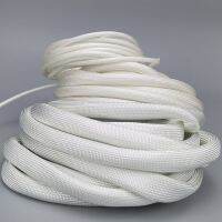 ❡✹☼ 1-10M 1-40mm 600 Deg.C High Temperature Braided Soft Chemical Fiber Tubing Braided Fiberglass Sleeve Insulation Cable Protector