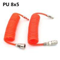 Spring Pipe 3 6 9 12 15Meters PU 8*5 Polyurethane Air Compressor Hose Tube With EU Fitting Japan Type Quick Coupling Hand Tool Parts Accessories