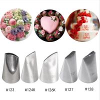 【hot】✣✼✷  5Pcs  123 124K 126K 127 128 Petals Icing Piping Nozzles Fondant Decorating Pastry Tips Tools Bakeware