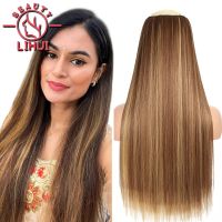 24 Long Straight Hairstyles Synthetic 5 Clip In Hair Extension Heat Resistant Hairpieces Brown Black Piece For Women LIHUI