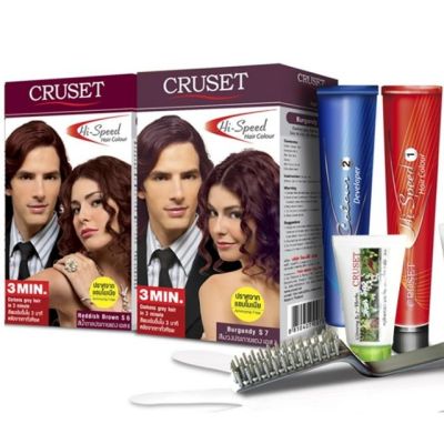 ย้อมผม CRUSET HI-SPEED HAIR COLOUR ครูเซ็ท ย้อมผม ไฮสปีด แฮร์คัลเลอร์  มี 7 สี ไม่ทำลายเส้นผม