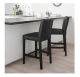 Bar stool with backrest, black/Glose black  62 cm.