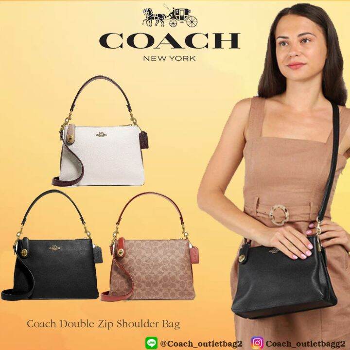 Coach Double Zip Shoulder Bag Lazada.co.th