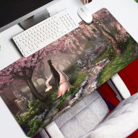 Large Gaming Mousepads Keyboard Mouse Pad Computer Sakura Girl Beautiful Flowers Gamer Tablet Desk Non-slip Cool Mousepad with Edge Locking XL Office Play Mice Mats 900x400mm