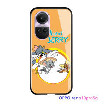 Serpens เคส OPPO Reno10 Pro 5G น่ารักสำหรับผู้หญิง,เคสฝาหลังกระจกนิรภัยมันวาวลายการ์ตูนสำหรับเด็กผู้หญิงหนูแมวกันกระแทก