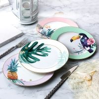 Nordic Ceramic Dinner Plates Steak Dinnerware Home Fruit Breakfast Dinner Plates Bone China Creativity Platos Dish Set