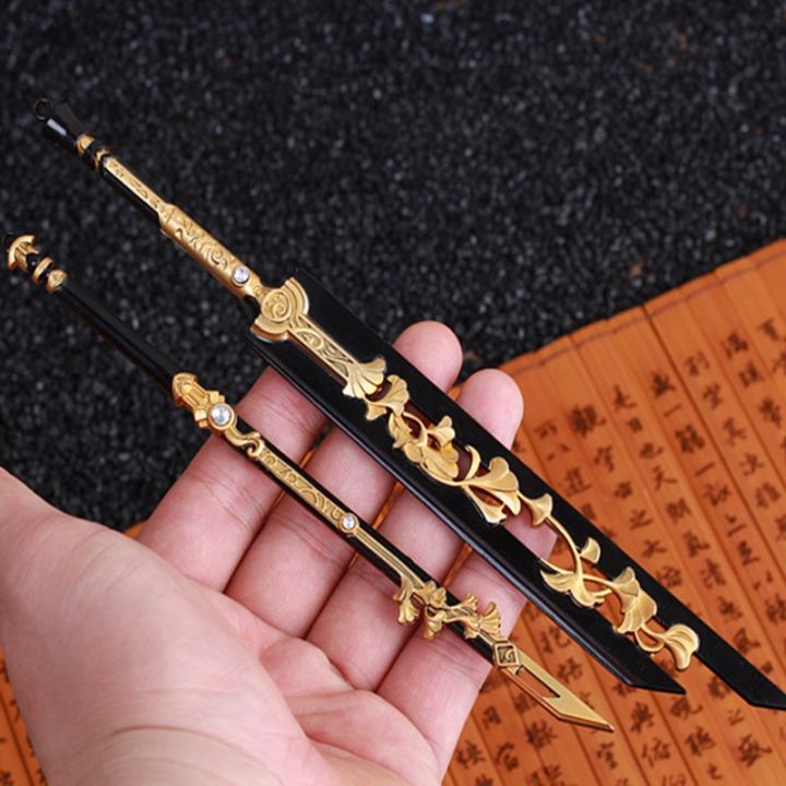 22-cm-alloy-sword-game-character-ask-water-hidden-sword-weapon-model-scabbard-sword-creative-ornament-collection-weapon-toy