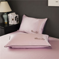 Two Side High Quality Faux Silk Pillowcases High-End Embroidery Solid Color Pillow Case Pillowcase for Healthy Sleep 48x74cm