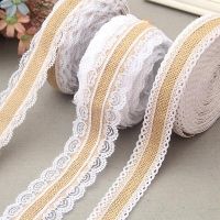 2M/Roll Natural Jute Burlap Ribbon Rustic Vintage Wedding Decor Hessian Lace Jute Roll Merry Christmas Party Supplies DIY