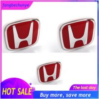 【 ร้อนแรง 】3PCS Honda Civic FC 2016-202010th Gen Front &amp; Rear &amp; Steering Wheels Red Logo(BadgeEmblem)