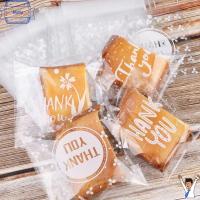 MUXIA 200Pcs กาวในตัว ขอบคุณกระเป๋าใส โปร่งใสโปร่งใส 4x4นิ้ว ถุงขนมหวานบิสกิตขนมหวาน ของใหม่ พลาสติกทำจากพลาสติก ถุงขนมคุกกี้ ปาร์ตี้วันเกิดปาร์ตี้