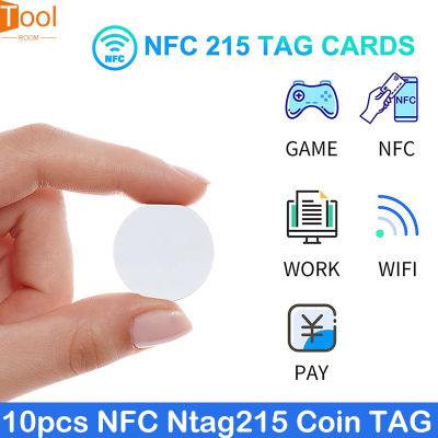 10ชิ้น NFC ป้ายเหรียญ Ntag215 13.56MHz NTAG ป้าย215ป้าย RFID เบาพิเศษขนาดเส้นผ่าศูนย์กลาง25มม