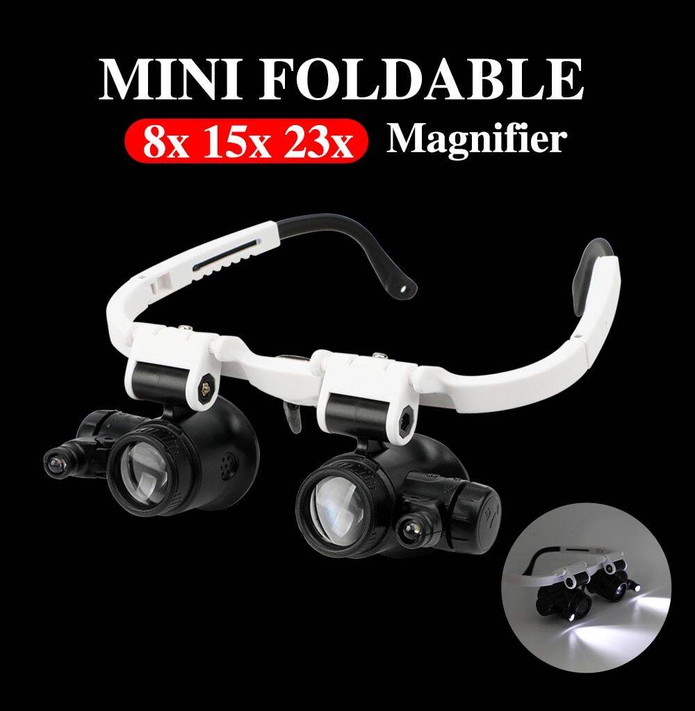 【ส่งของจากประเทศไทย】BEATY Telescopic Magnifier Glasses Loupes LED Light