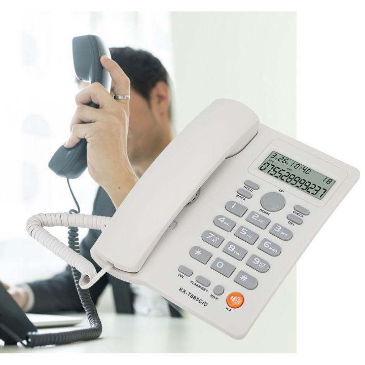 โทรศัพท์ตั้งโต๊ะโทรแฮนด์ฟรีพร้อมจอแสดงผลหมายเลขผู้โทรสำหรับสำนักงานโรงแรมบ้านฯลฯลดเสียงรบกวน-kx-t885โทรศัพท์
