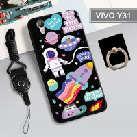 ฝามีที่ถือวงแหวนและเชือก Tputhone เคสโทรศัพท์ Y31เคสสำหรับ VIVO TPU แบบนิ่มทำคลุมทั้งหมดกล่อง