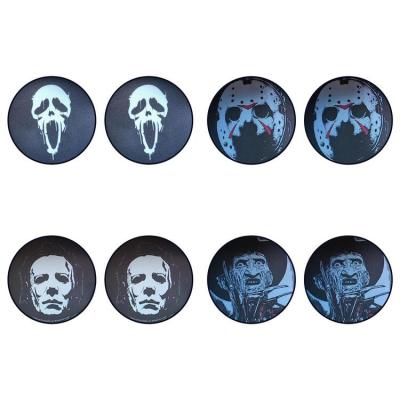 Cup Holder Liner Halloween Horror Cup Holder Coasters 2 Pack Creepy Character Party Supplies Table Protection Car Interior Decoration Themed Party Decor fashion