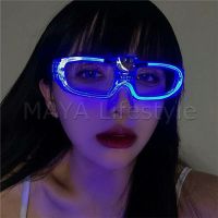 MAYA แว่นตาเรืองแสง ""มีหลอดไฟ LED"" แว่นตาเรืองแสง คริสต์มาส  Luminous glasses