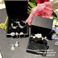แหวนพลอยกุหลาบชูเบิร์ต นักออกแบบชุบ 18K Jinshan Camellia สร้อยคอเพทายชุดต่างหูแนววินเทจ