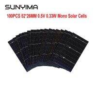 SUNYIMA ระบบโมโนคริสตัลลินแผงโซล่า0.5V 0.33W 100ชิ้น52*26มม. สำหรับเซลล์แสงอาทิตย์แบบพกพาเซลล์แสงอาทิตย์แบบ Diy