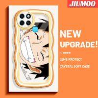 JIUMOO เคสสำหรับ Infinix Smart 6 Plus Smart 6 Plus Smart 7เคสการ์ตูน Laugh Luffy ลวดลายคลื่นขอบซิลิโคนของเหลวแบบดั้งเดิมเคสคลุมทั้งหมดตัวปกป้องกล้องถ่ายรูปเลนส์เคสฝาหลังกรอบเคสนิ่ม