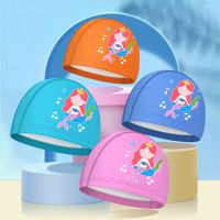 2023 New Kids Swimming Caps PU Waterproof Ear Protection Childrens Swim Hat Boys Girls Cartoon Swimming Hat Pool Accessories Swim Caps