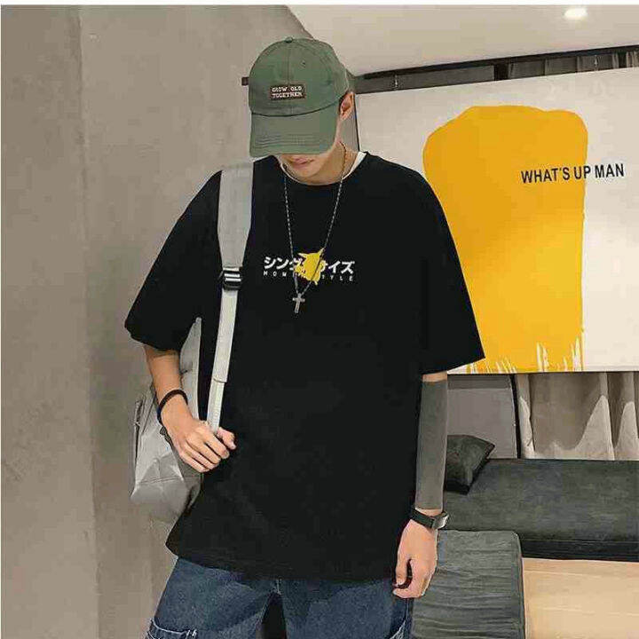 มีสินค้า-เสื้อยืดพิมพ์ลายการ์ตูน-pikachu-สำหรับผู้ชาย